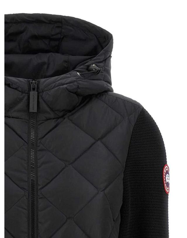 캐나다구스 [해외직구] 25FW 캐나다구스 하이브리지 휴론 퀼티드 니트 후드 6800L9061 Black 착용컷