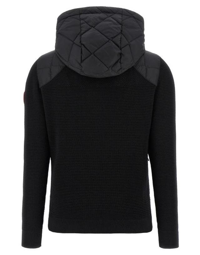 캐나다구스 [해외직구] 26FW 캐나다구스 하이브리지 휴론 퀼티드 니트 후드 6800L9061 Black 착용컷
