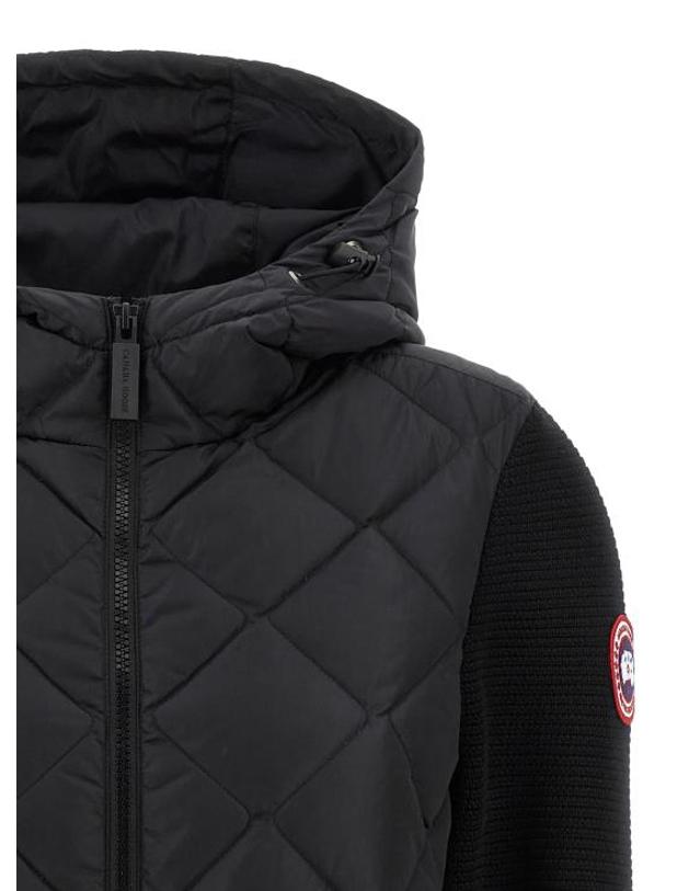캐나다구스 [해외직구] 26FW 캐나다구스 하이브리지 휴론 퀼티드 니트 후드 6800L9061 Black 착용컷