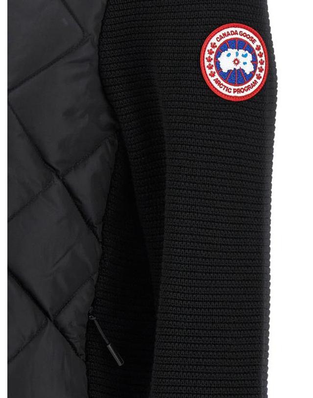 캐나다구스 [해외직구] 26FW 캐나다구스 하이브리지 휴론 퀼티드 니트 후드 6800L9061 Black 착용컷