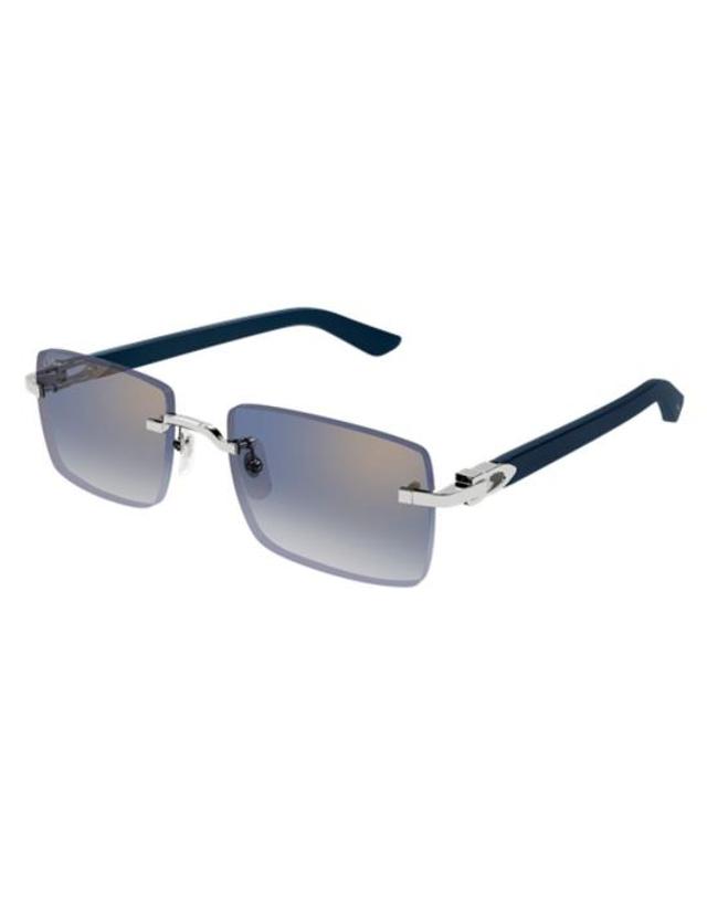 까르띠에 [해외직구] 26SS 까르띠에 선글라스 CT0579S 004 BLUE 55 SILVER 착용컷