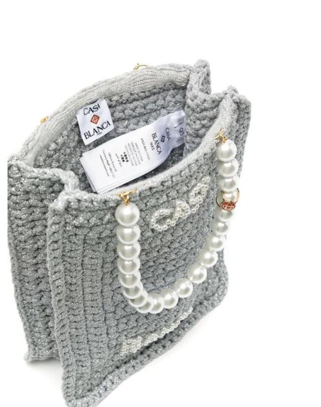 카사블랑카 [해외직구] 25SS 카사블랑카 숄더백 APS25 BAG 113 01 SILVER 착용컷