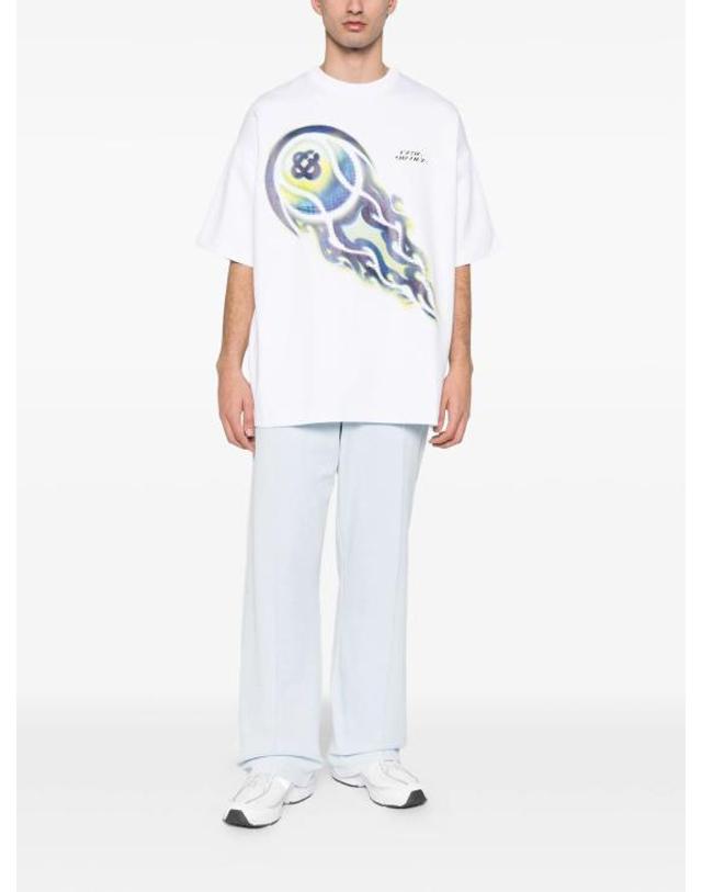 카사블랑카 [해외직구] 26SS 카사블랑카 반팔 티셔츠 MSP26JTS064 01 FLAMING TENNIS BALL 착용컷