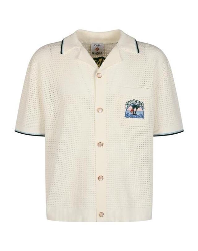 카사블랑카 [해외직구] 26FW 카사블랑카 반팔 셔츠 MPF26KW141301 PALM TREE EMBLEM 착용컷