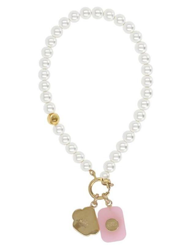 카사블랑카 [해외직구] 26SS 카사블랑카 목걸이 팬던트 A SS26 JW 395 01BRASS PEARL QUARTZ WHITE 착용컷