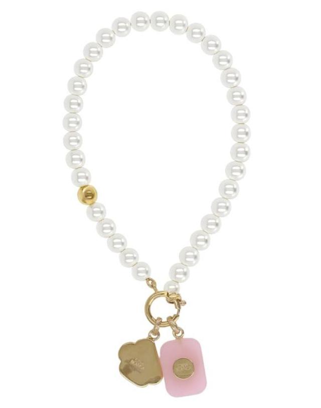 카사블랑카 [해외직구] 26SS 카사블랑카 목걸이 팬던트 A SS26 JW 395 01BRASS PEARL QUARTZ White 착용컷