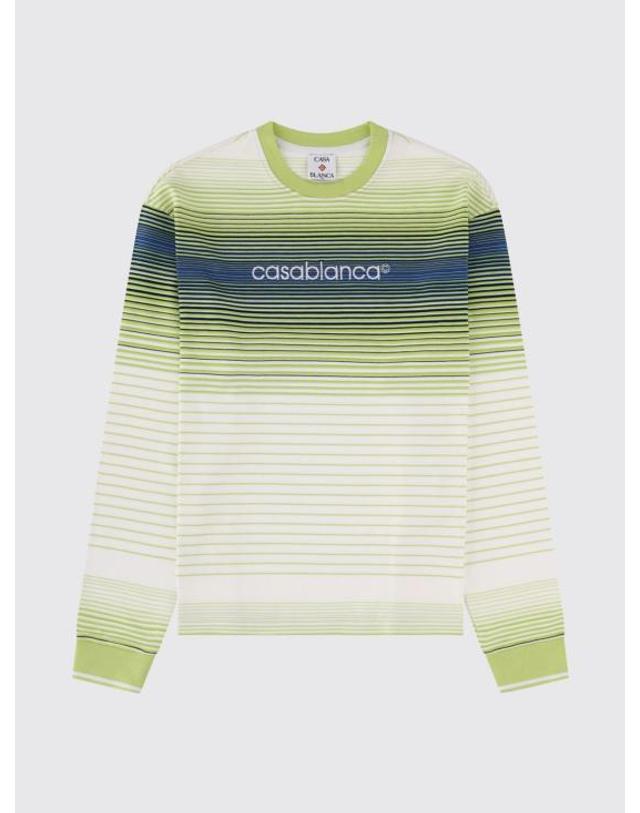 카사블랑카 [해외직구] 26SS 카사블랑카 긴팔 티셔츠 WSS26JTP511 01 Striped 착용컷