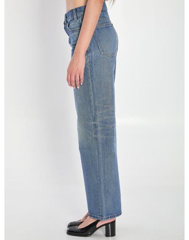 셀린느 [해외직구] 25FW 셀린느 스트레이트 팬츠 유니온 워시 RP055930F 07UW BLUE 착용컷