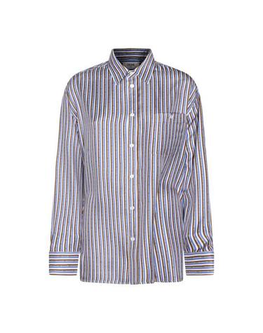 [해외직구] 26SS 셀린느 실크 트윌 오버사이즈 셔츠 RC09Y2I73 GFQ2 BLUE BROWN IVORY