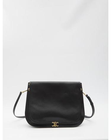 [해외직구] 26FW 셀린느 소프트 트리옹프 베사체 서플 샤이니 램스킨 백 123632T88 38NO BLACK