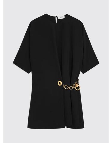 [해외직구] 26SS 셀린느 캐디 랩 드레스 RR0K80T25 38NO Black