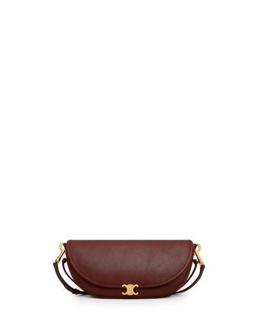 [해외직구] 26FW 셀린느 리들 하프 문 소프트 램스킨 트리옹프 크로스백 L10373778 BROWN