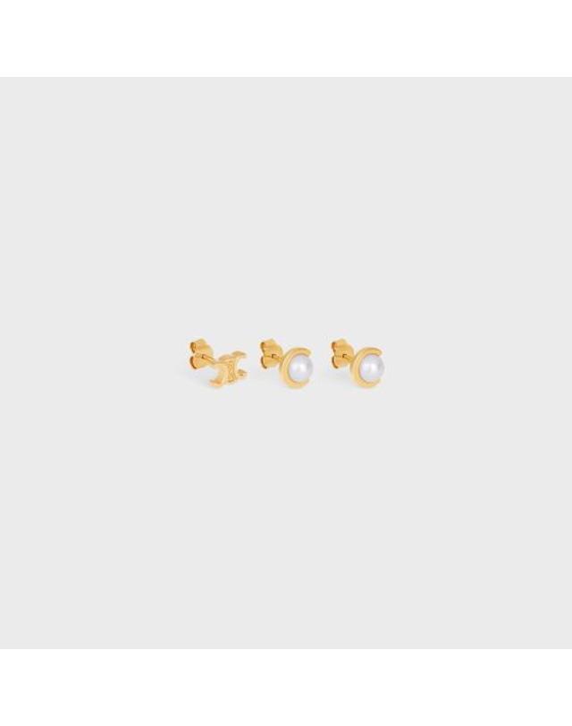 셀린느 [해외직구] 26SS 셀린느 이어링 B104V6PRB 01GI GOLDIVORY 01GI GOLD IVORY 착용컷