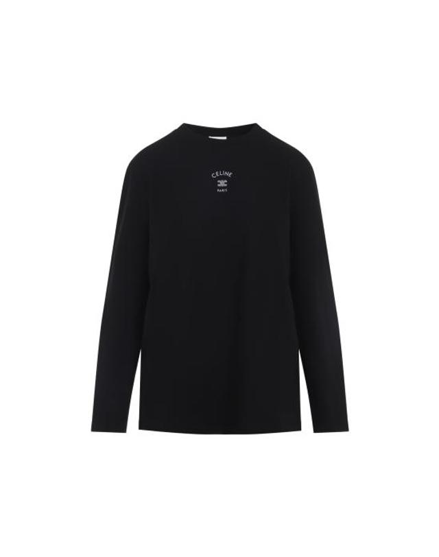 셀린느 [해외직구] 26FW 셀린느 긴팔 티셔츠 RX0LL1242 38AW BLACK WHITE 착용컷