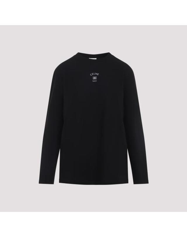 셀린느 [해외직구] 26FW 셀린느 긴팔 티셔츠 RX0LL1242 38AW BLACK WHITE 착용컷