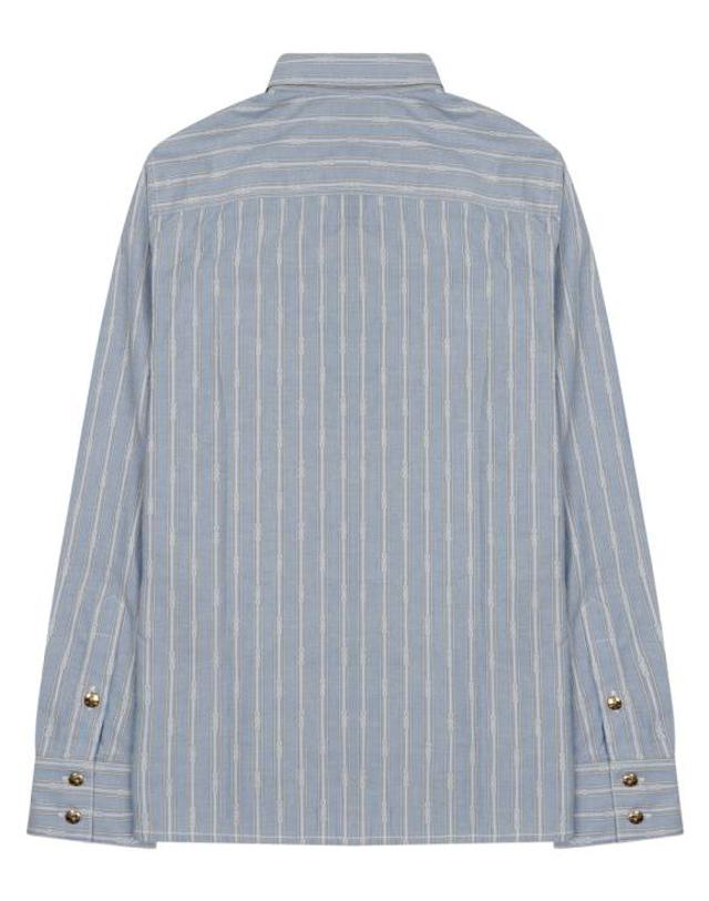 셀린느 [해외직구] 25FW 셀린느 리포터 셔츠 RC0620551 07IA BABY BLUE 착용컷