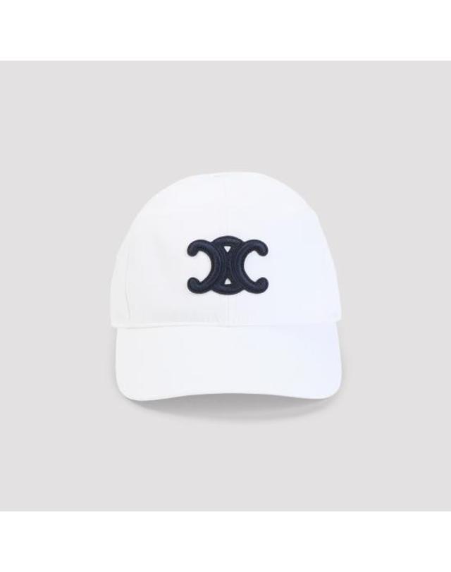 셀린느 [해외직구] 26FW 셀린느 트리옹프 코튼 베이스볼 캡 2AUT6969P 01BC WHITE 착용컷