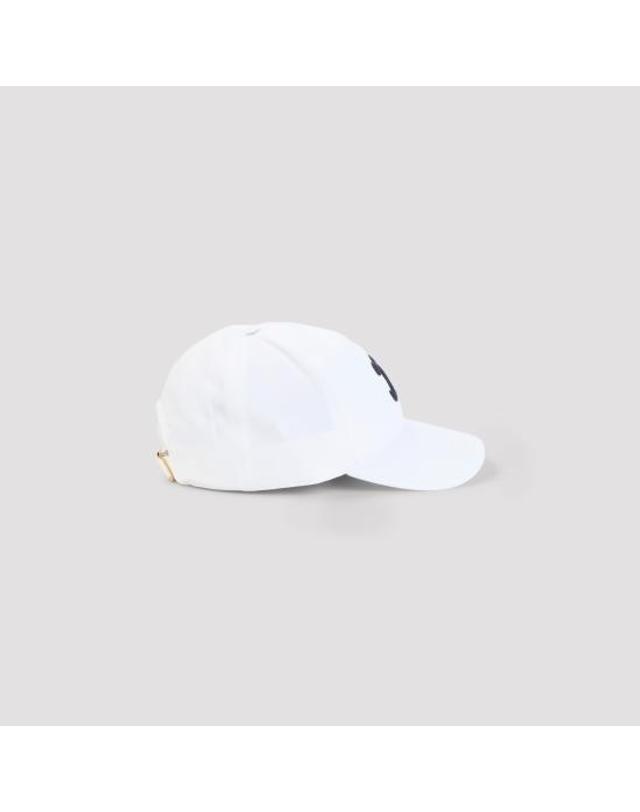 셀린느 [해외직구] 26FW 셀린느 트리옹프 코튼 베이스볼 캡 2AUT6969P 01BC WHITE 착용컷