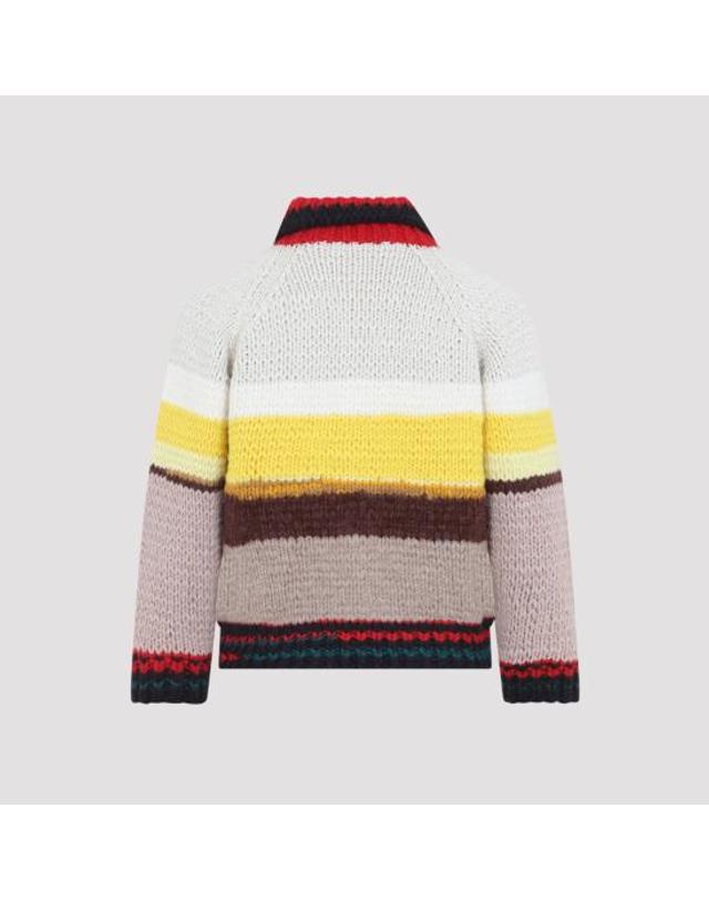 셀린느 [해외직구] 26FW 셀린느 멀티컬러 스트라이프 울 집업 가디건 RY0XI4I02 14ML MULTICOLOR 착용컷