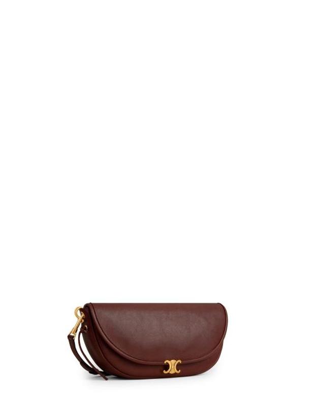 셀린느 [해외직구] 26FW 셀린느 리들 하프 문 소프트 램스킨 트리옹프 크로스백 L10373778 BROWN 착용컷
