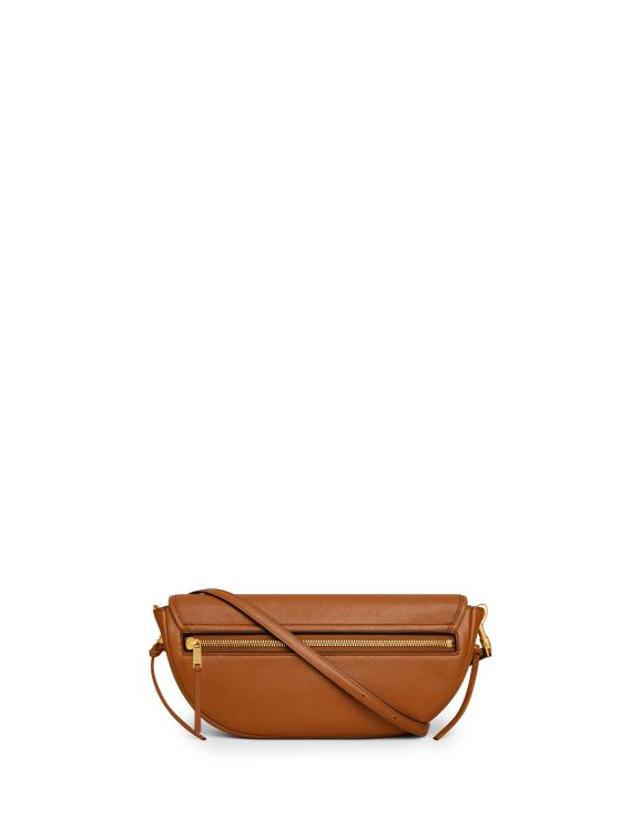 셀린느 [해외직구] 26FW 셀린느 리들 하프 문 소프트 램스킨 트리옹프 크로스백 L10373778 BROWN 착용컷