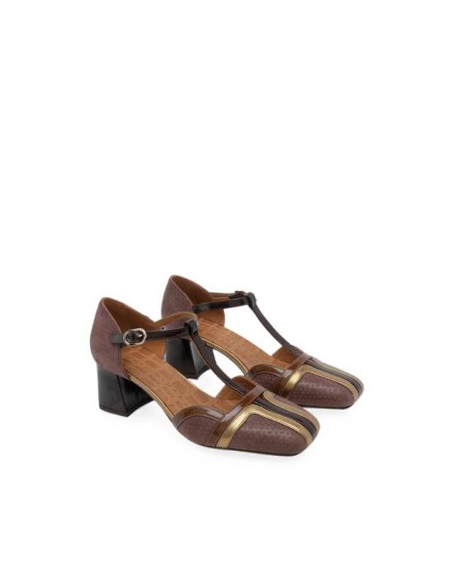 치에 미하라 [해외직구] 26FW 치에 미하라 힐 펌프스 VOLAI49 BRONC BROWN 착용컷