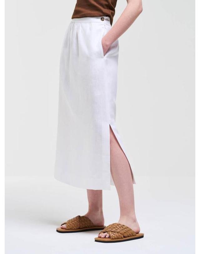 콜마 [해외직구] 26SS 콜마르 미디 스커트 73116AZ01 WHITE 착용컷