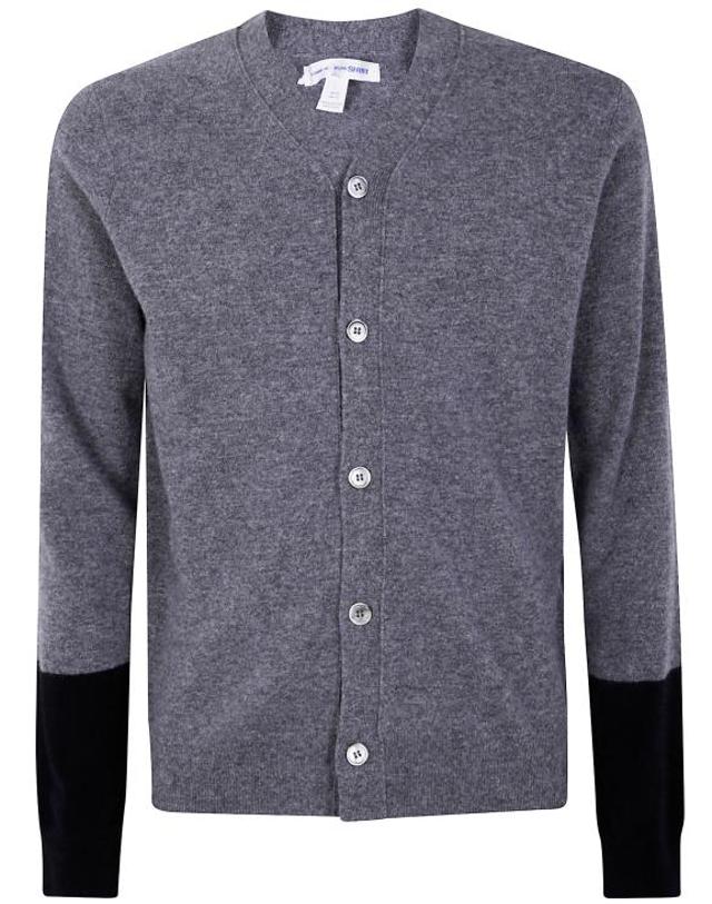 꼼데가르송 [해외직구] 25FW 꼼데가르송 파인 니트 버튼업 가디건 FZ N109 3 TOP GREY BLACK 착용컷