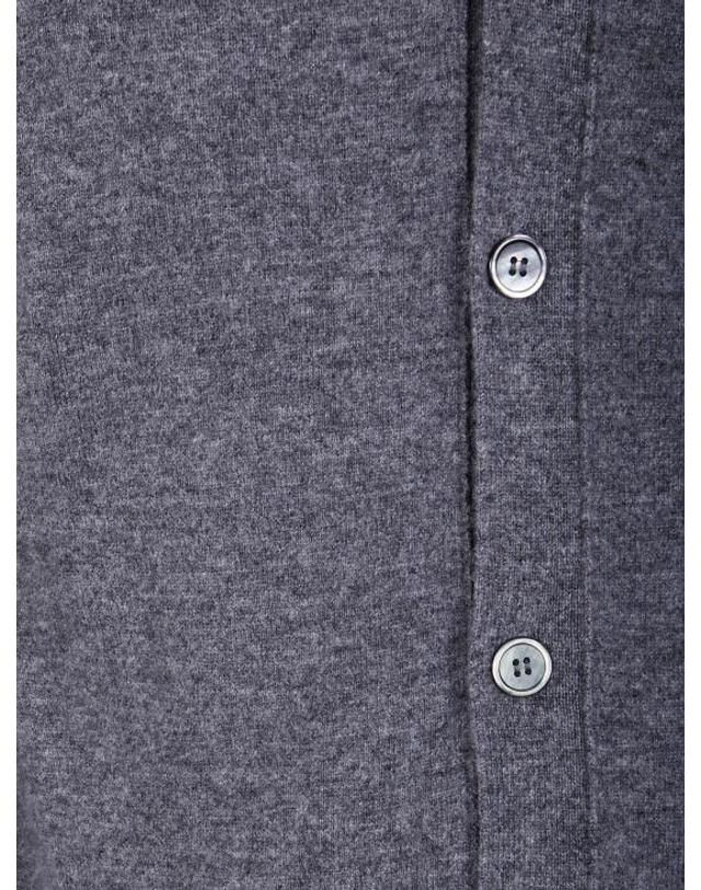 꼼데가르송 [해외직구] 25FW 꼼데가르송 파인 니트 버튼업 가디건 FZ N109 3 TOP GREY BLACK 착용컷