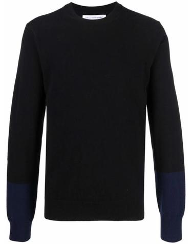 [해외직구] 꼼데가르송 컬러블록 스웨터 FZN112PER Black Navy blue