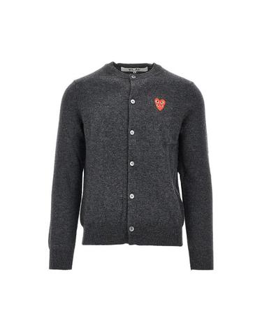 [해외직구] 26FW 꼼데가르송 플레이 더블 하트 가디건 AX N075 051 Grey