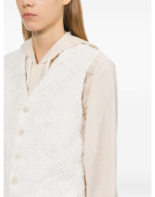 꼼데가르송 [해외직구] 26SS 꼼데가르송 베스트 GQV0010511 BIANCO 착용컷