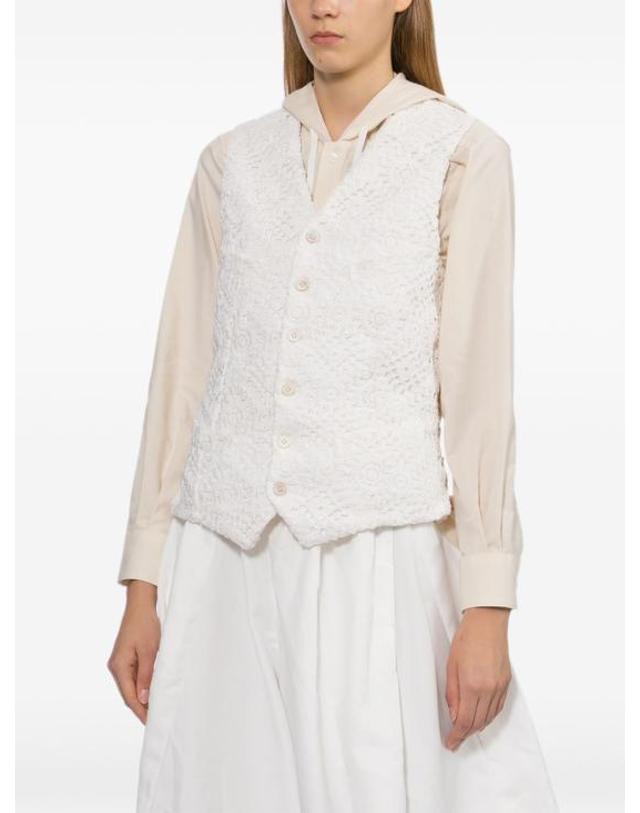 꼼데가르송 [해외직구] 26SS 꼼데가르송 베스트 GQV0010511 BIANCO 착용컷