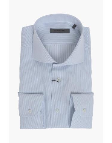 [해외직구] 꼬르넬리아니 긴팔 셔츠 27P102 2681321 004 Bianco Blu