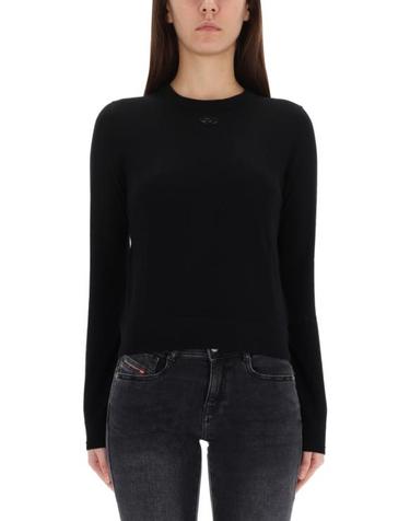 [해외직구] 25FW 디젤 M 알리네사 컷아웃 로고 울 점퍼 A17498 0DCCH9XX BLACK