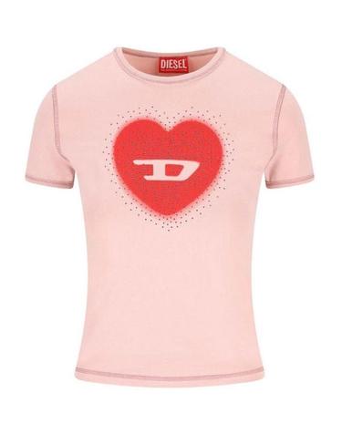 [해외직구] 26SS 디젤 Slim heart print 티셔츠 A209800QHHA33L NUDE NEUTRALS