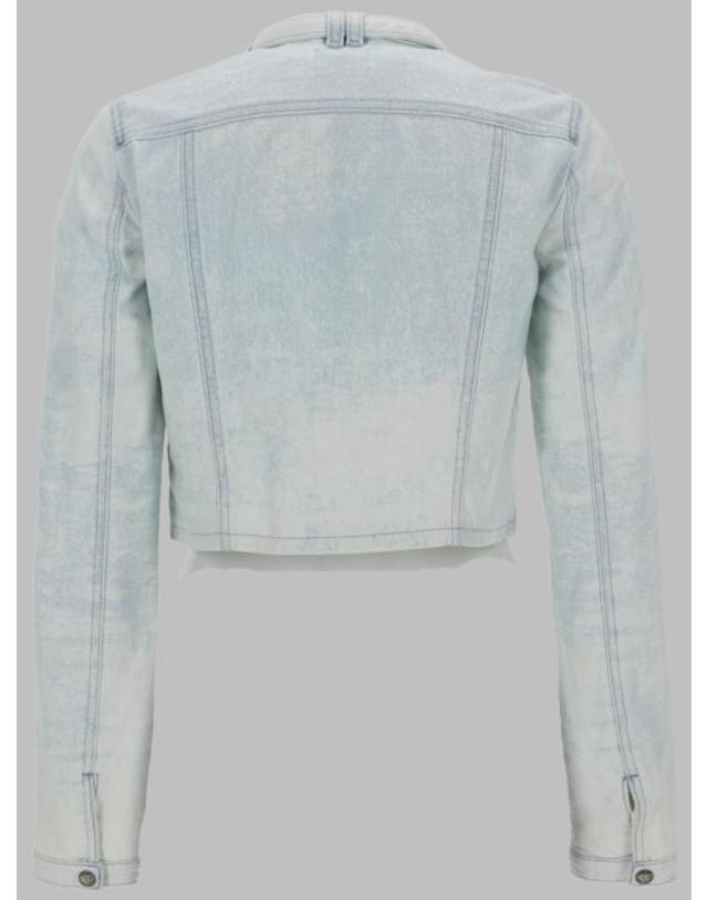 디젤 [해외직구] 26SS 디젤 드 사픽스 Fsi 크롭트 재킷 인 아이스 블루 새틴 데님 A23470 09Q1601 BABY BLUE 착용컷