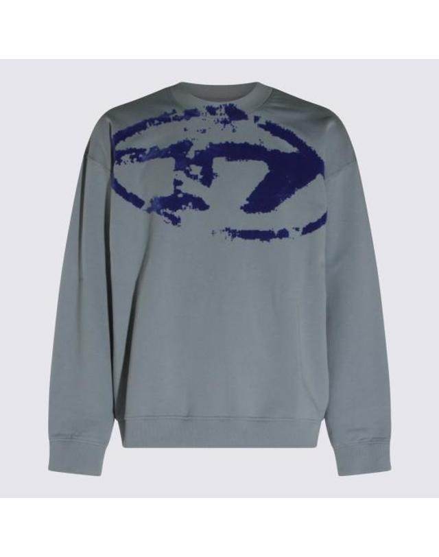디젤 [해외직구] 26FW 디젤 S 박스트 N5 스웨트셔츠 A13051 0DMBU9ED POWDER BLUE 착용컷