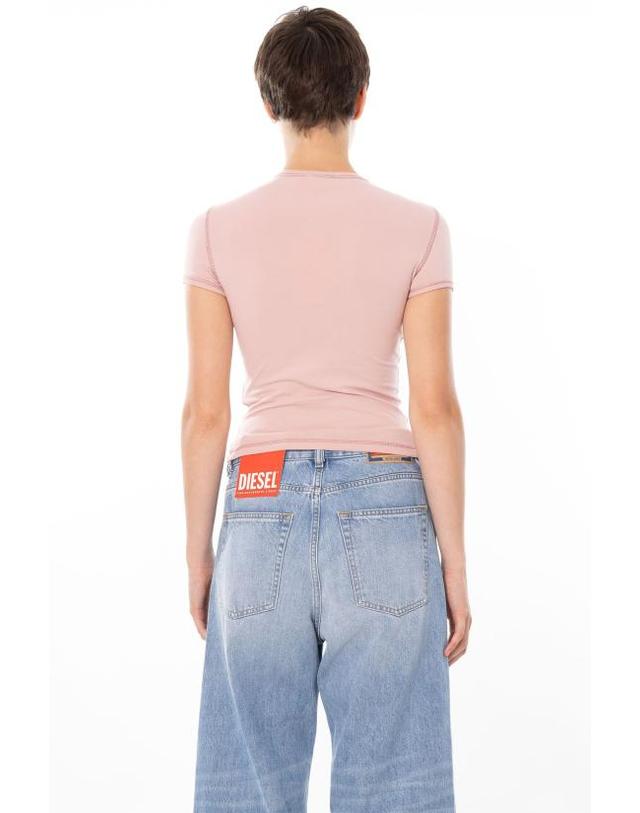 디젤 [해외직구] 26SS 디젤 Slim heart print 티셔츠 A20980 0QHHA 33L Pink 착용컷