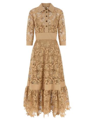[해외직구] 26FW 엘리 사브 미디 원피스 D1292NP26POM02BROWNSUGAR Beige