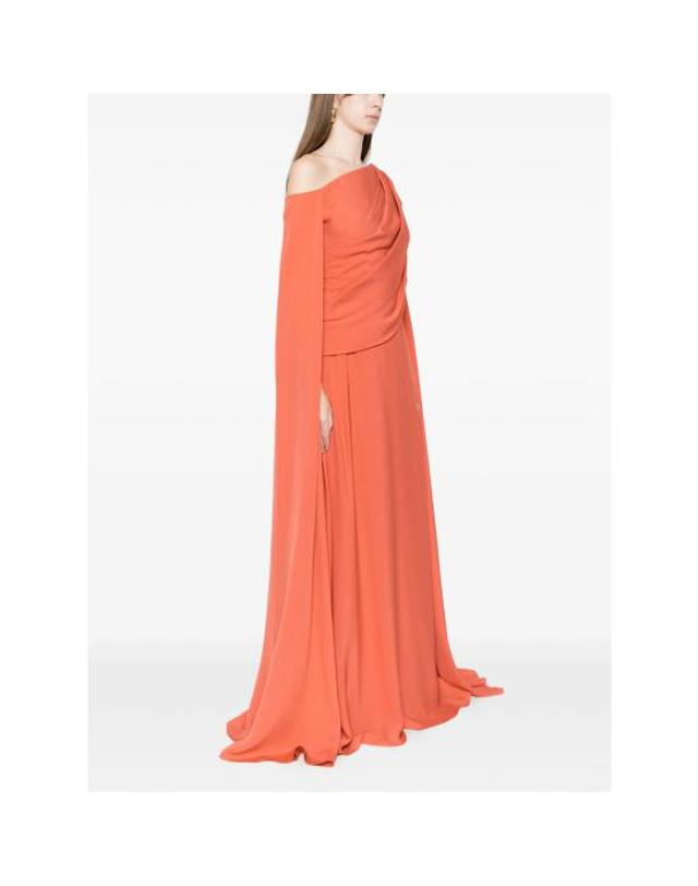 엘리사브 [해외직구] 26SS 엘리 사브 롱 원피스 D1079 SUCOR ORANGE 착용컷