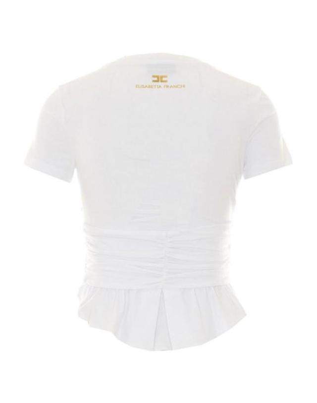 엘리자베타프랑키 [해외직구] 26FW 엘리자베타프랜치 반팔 티셔츠 MA00366E2270 WHITE 착용컷