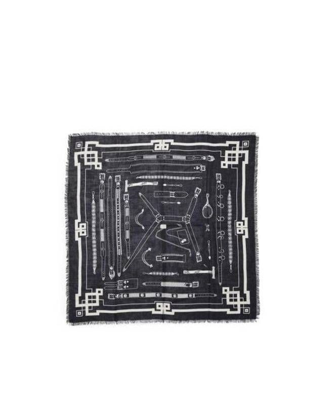 앙팡리쉬데프리메 [해외직구] 26FW 앙팡리쉬데프리메 머플러 스카프 10 0568 BLACK BLACK WHITE 착용컷