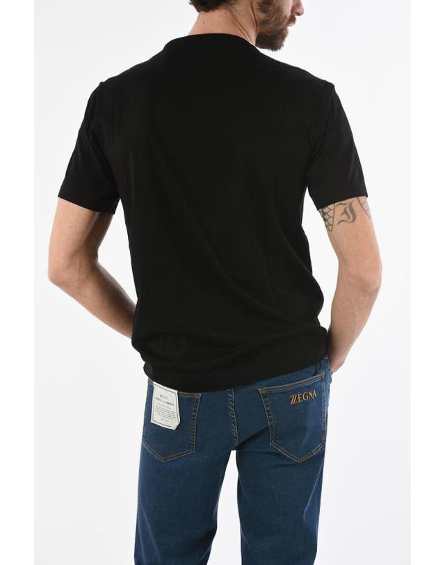 에르메네질도 제냐 [해외직구] 에르메네질도제냐 반팔 티셔츠 ZZ630S VU372 6S1 Black 착용컷