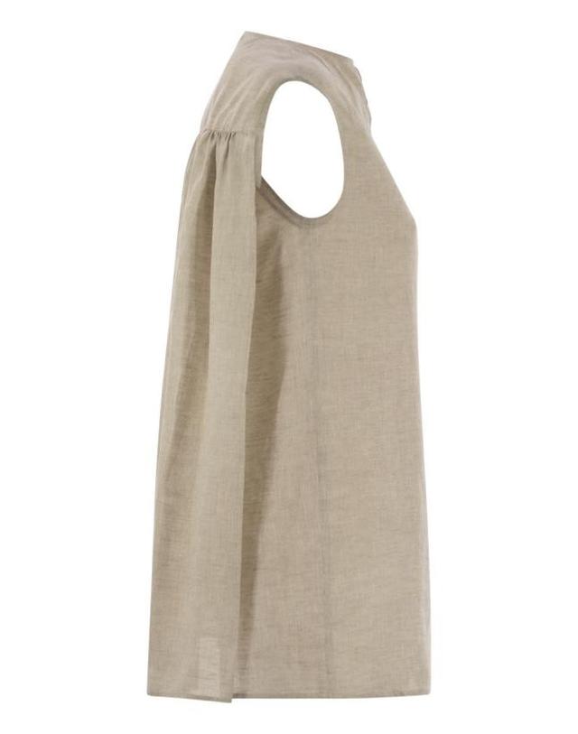 파비아나 필리피 [해외직구] 25SS 파비아나 필리피 민소매 티셔츠 TPD275F595 1259 BEIGE 착용컷