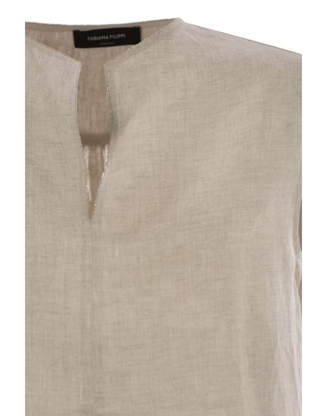 파비아나 필리피 [해외직구] 25SS 파비아나 필리피 민소매 티셔츠 TPD275F595 1259 BEIGE 착용컷