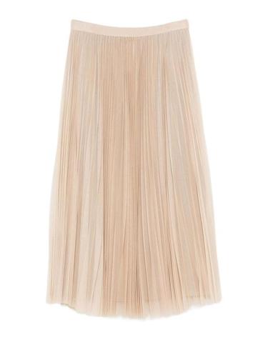 [해외직구] 26SS 파비아나 필리피 와이드 플리츠 튤 스커트 GND266F426L7380157 Beige