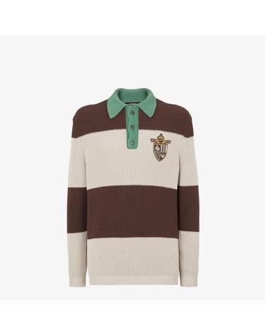 [해외직구] 25SS 펜디 코튼 니트 폴로 셔츠 FZC358AU7SF1RWU Brown