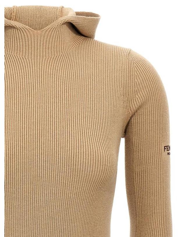 펜디 [해외직구] 24FW 펜디 로고 후드 드레스 FZDC60ASJKF1PNO Beige 착용컷