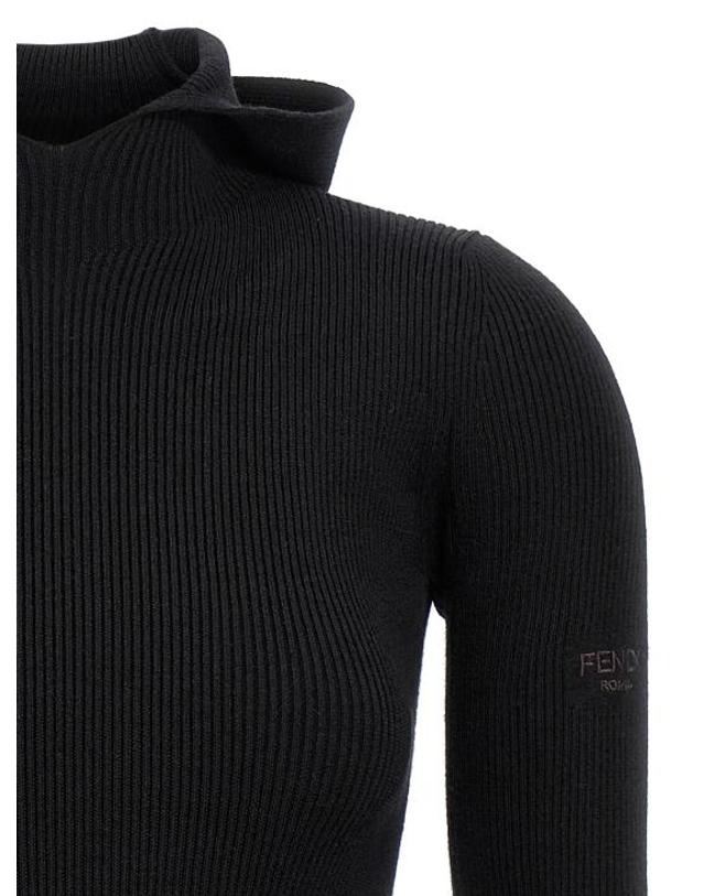 펜디 [해외직구] 24FW 펜디 로고 후드 드레스 FZDC60ASJKF0GME Black 착용컷